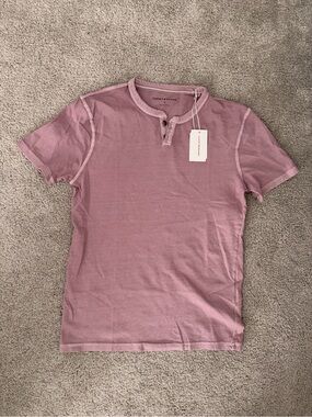 Lucky Brand Short Sleeve Henley Shirt - Dusty Mauve